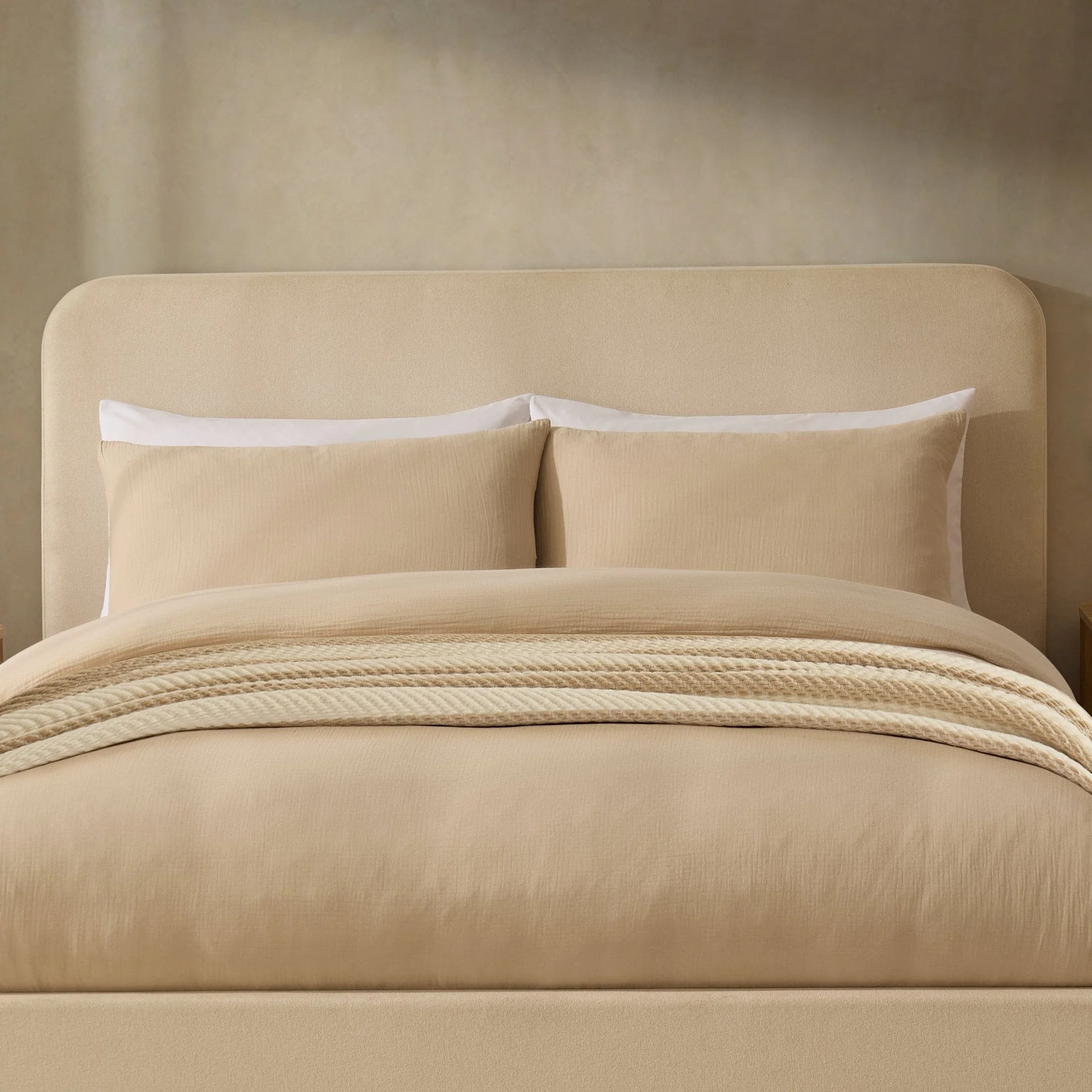 Storage Bed - Cream Linen