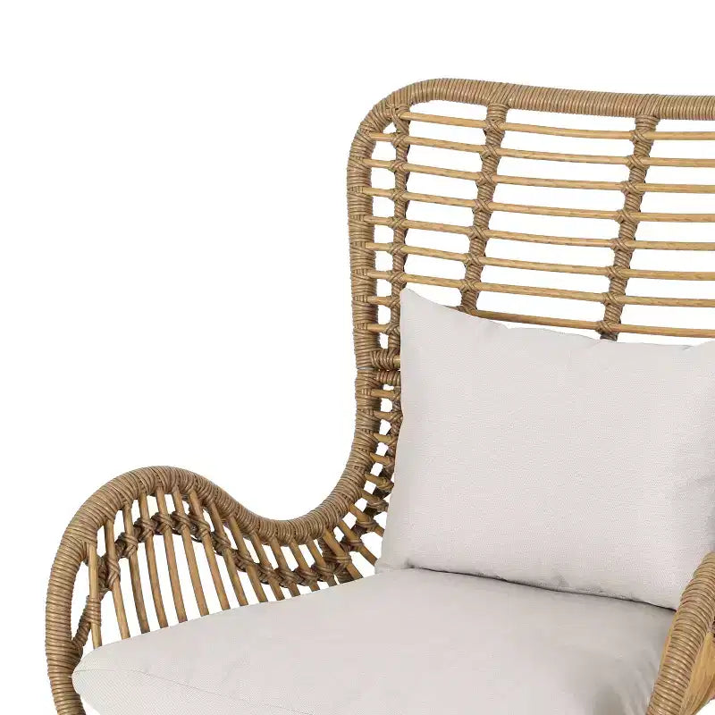 Christopher Knight Home Bechtel Outdoor Wicker and Tempered Glass 5 Piece Chat Set with Ottomans