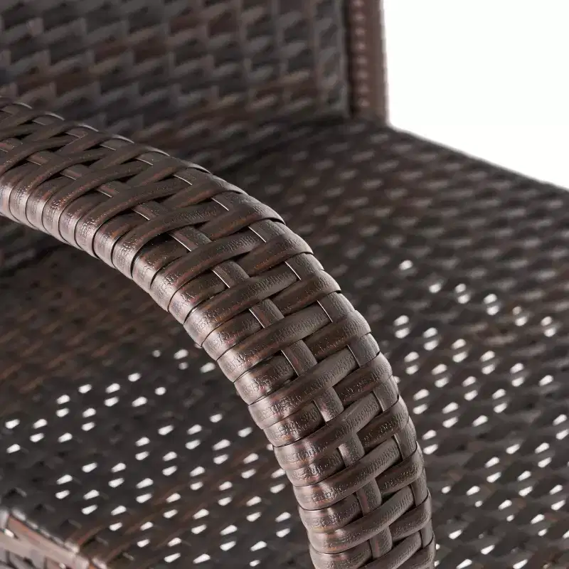 GDFStudio Barnby Outdoor Wicker and Iron 3 Piece Bar Set