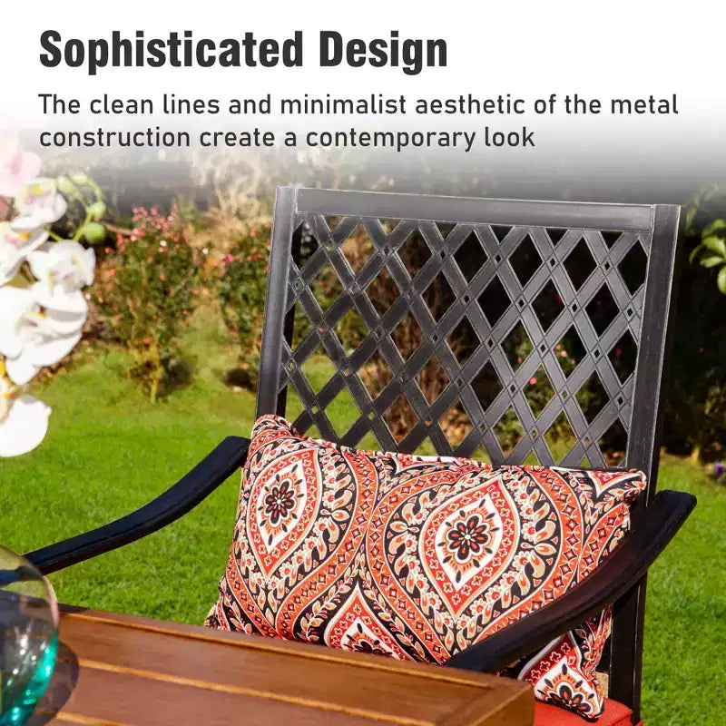 Captiva Designs 5pc Outdoor Patio Cross Bracket Rectangle Steel Bar Table & High Bar Stools