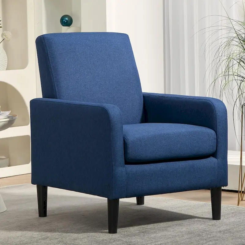Accent Armchair with Solid Wood Frame and Padded Seat