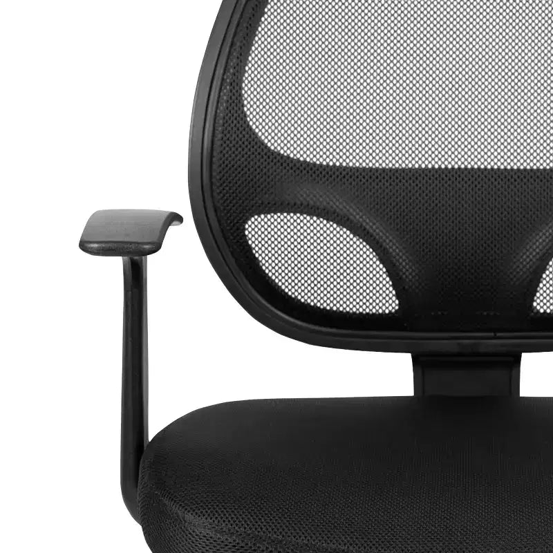 Mid-Back Black Mesh Swivel Task Office Chair with T-Arms