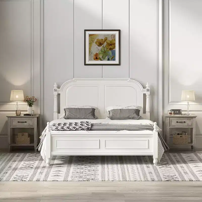 Garvee Modern Versatile Nightstand Beside End Table for Bedroom Nursery Living Room, End Table with Storage Drawer, Easy Assembly, Gray