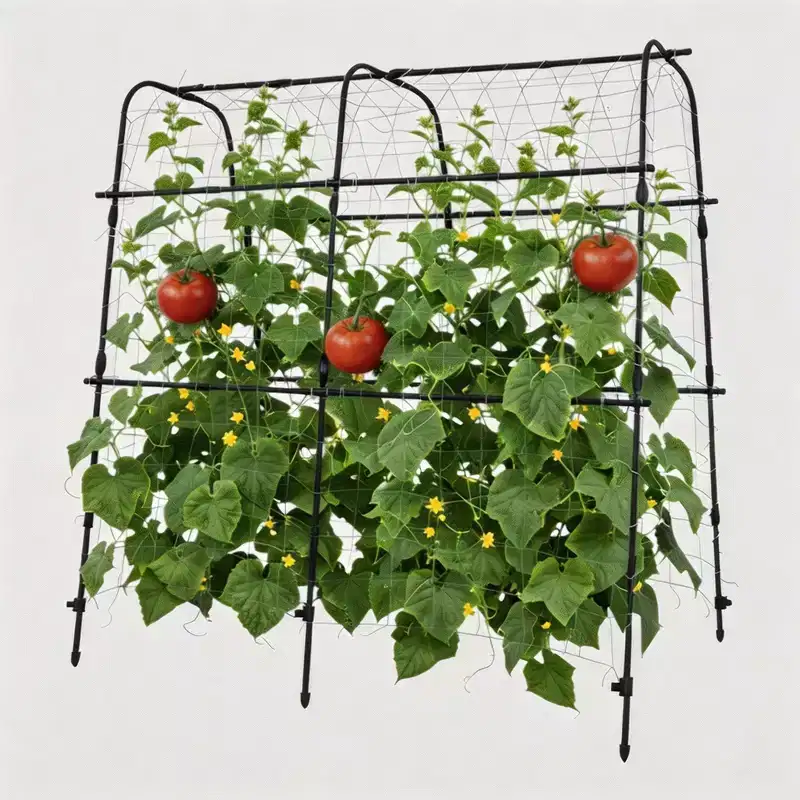 Garden Arch Trellis for Raised Beds, 5.3x5.3 FT Rust-Resistant Plant Support, Black Outdoor Trellis for Cucumbers Melons Grapes & Roses