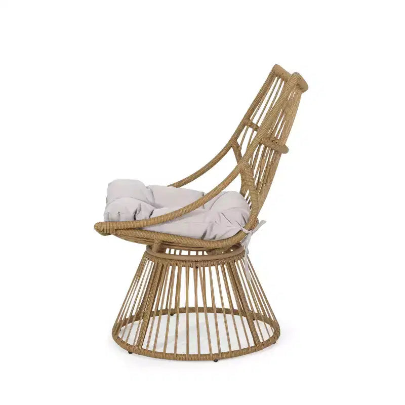 3pc Caryl Outdoor Wicker Chat Set with Cushions