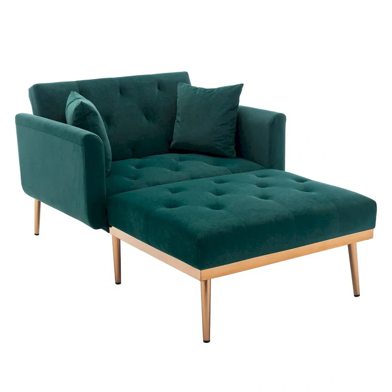 Barrel Accent Chair with Foam Padding and Velvet Upholstery