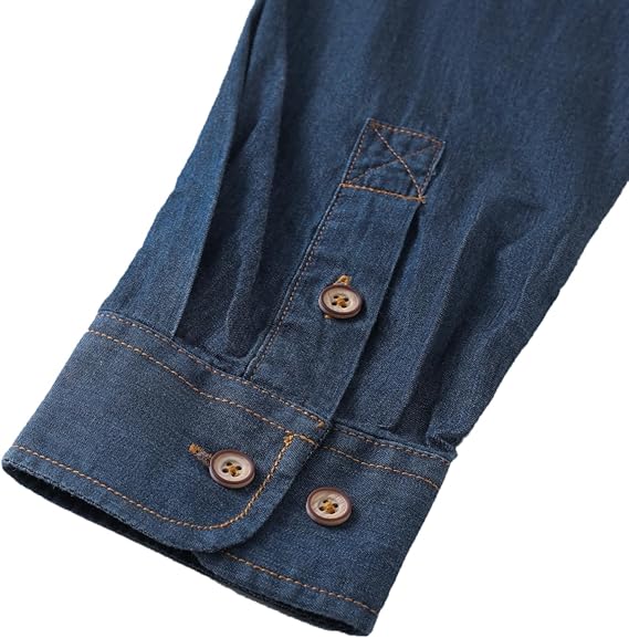 Men's Long Sleeve Denim Shirt �C Slim Fit Cotton Casual Button-Down