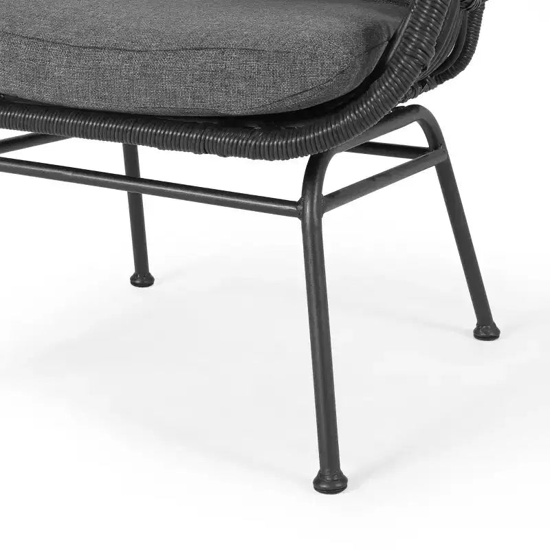 Christopher Knight Home Bechtel Outdoor Wicker and Tempered Glass 5 Piece Chat Set with Ottomans