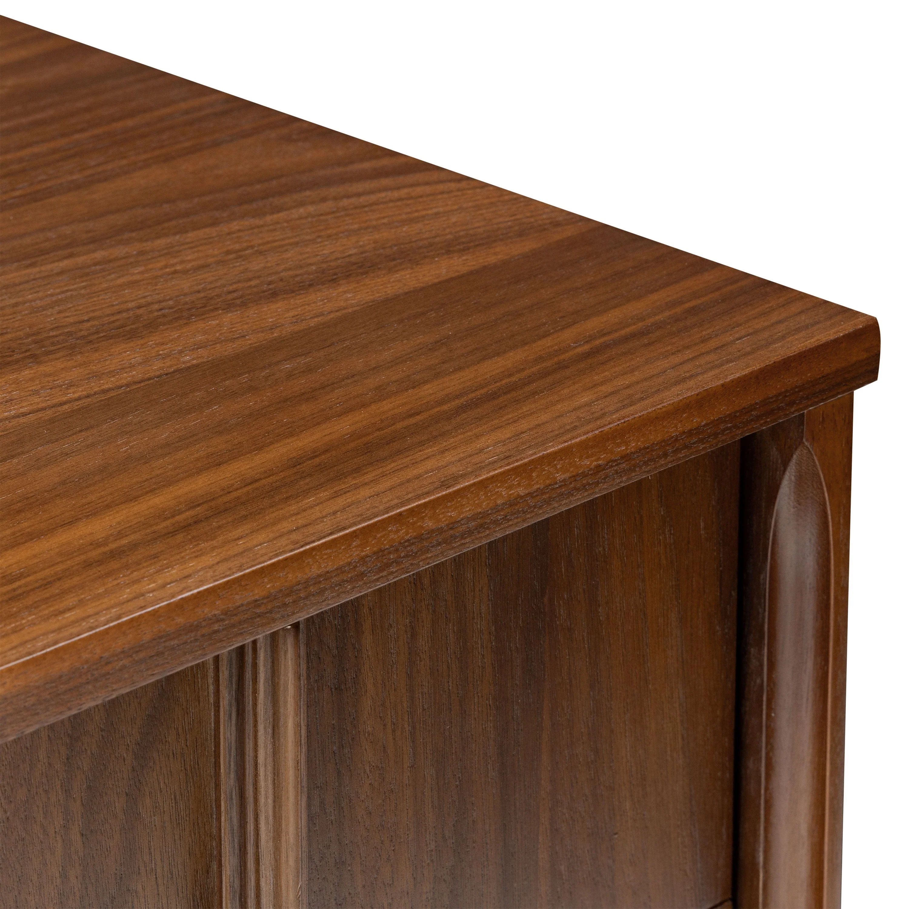 Mid-Century Modern Walnut Walnut Wood Nightstand with Solid Walnut