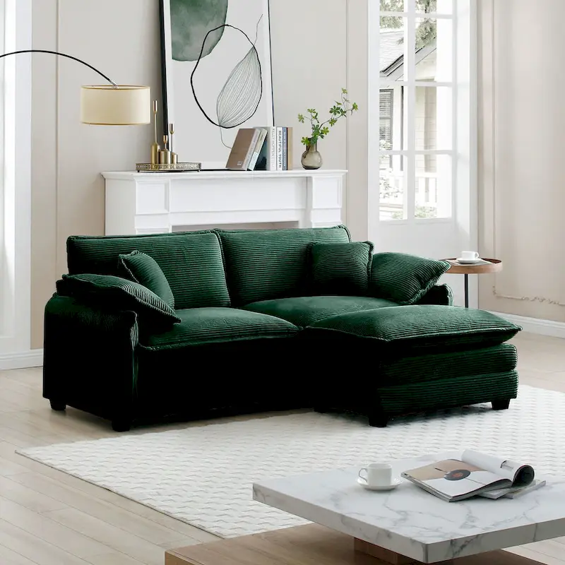 DIY Customization Corduroy Upholstered Armless Modular Sectional Sofa