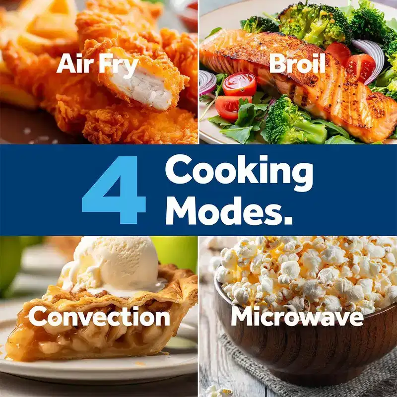 GE 3-in-1 Microwave Oven 1,050 Watts Air Fryer, Broiler & Convection 1.0 Cu.Ft