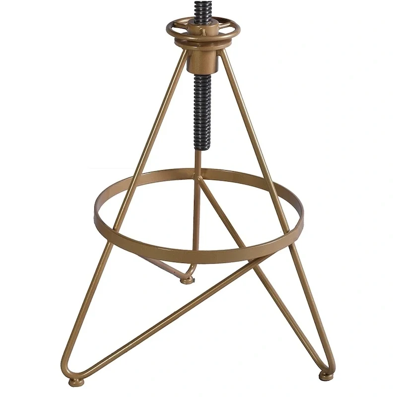 Weathered Wood & Gold Adjustable Bar Stool – Single