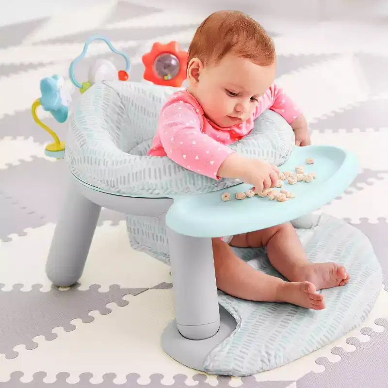 Skip Hop Baby Seat Silver Lining Cloud 2-in-1 Sit-up Chair & Activity Floor Seat - Gray