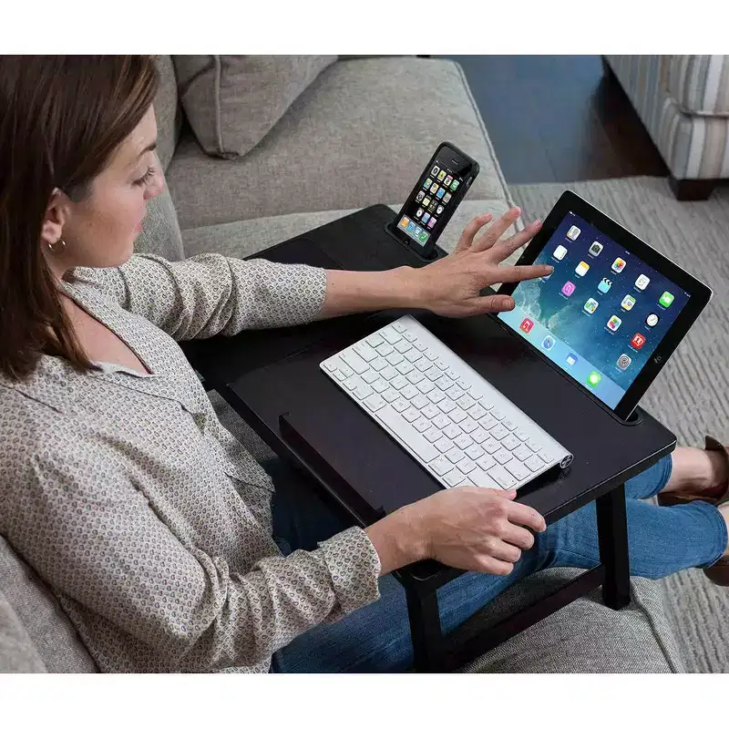 Multi-tasking Laptop Bed Tray - Left Handed - Walnut