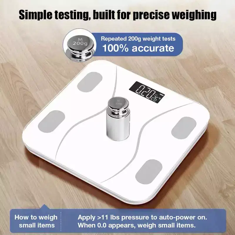 Swtroom Smart Bluetooth Body Fat Scale - Rechargeable Digital Bathroom Scale with App 400lbs Capacity
