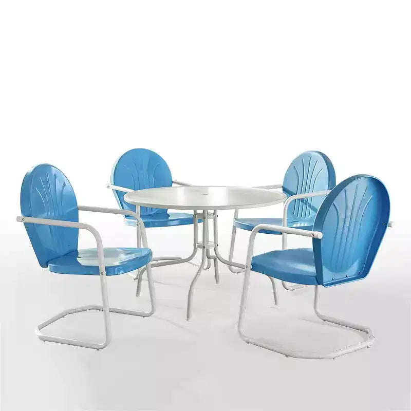 HomeStock Griffith 5Pc Outdoor Metal Dining Set - Table & 4 Chairs