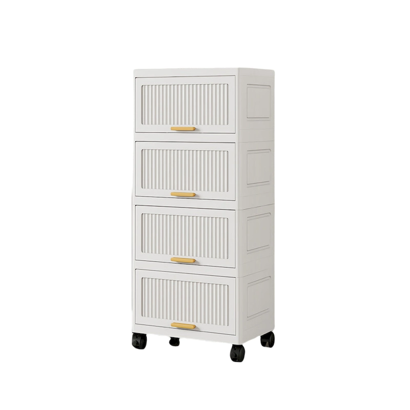 Kitchen Carts, Flip Open Storage Box With Wheels, Movable Storage Cabinet, Kitchen Shelf, Movable Storage Box-White