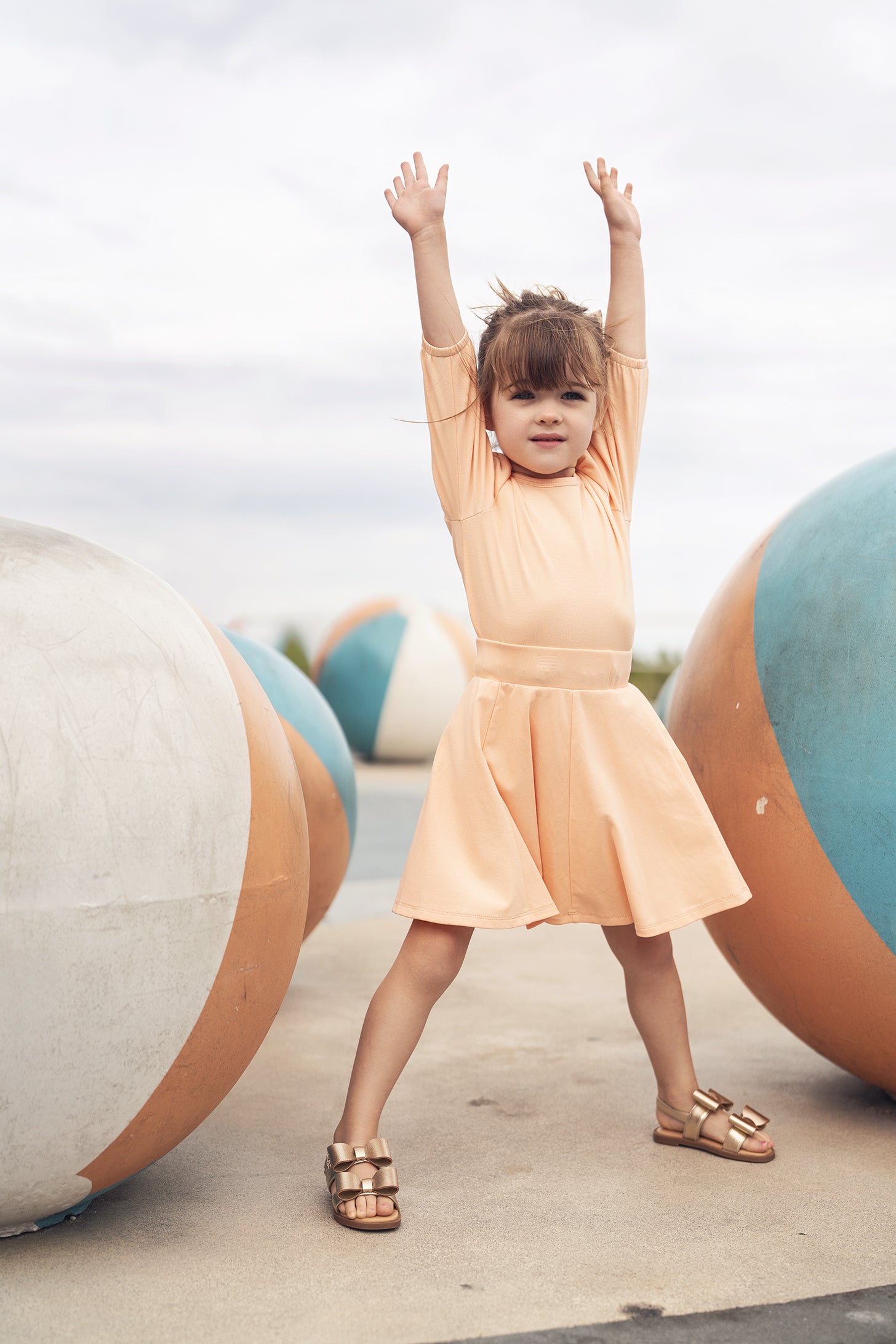 6-Panel A-Line Skirt - Peach