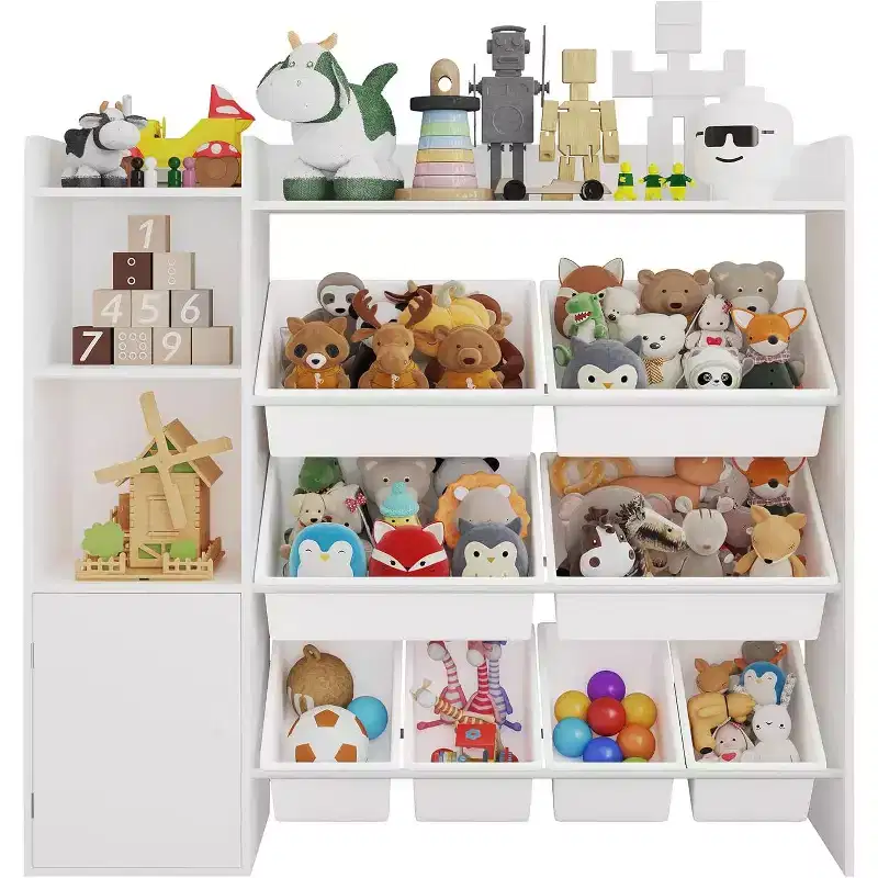Kids Toy Storage Organizer with 8 Removable Bins & 3 Open Shelves