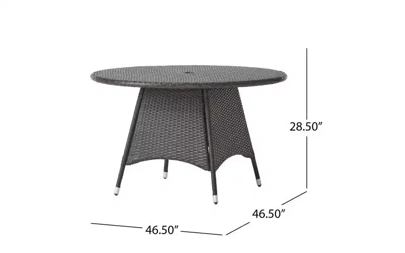GDFStudio Dion Outdoor Wicker 5 Piece Dining Set with Cushions