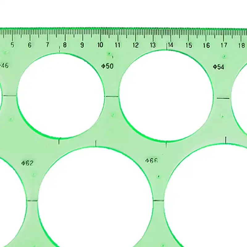 Unique Bargains Plastic Hollow Out Circle Drawing Learning Measuring Template Ruler 1 Pc