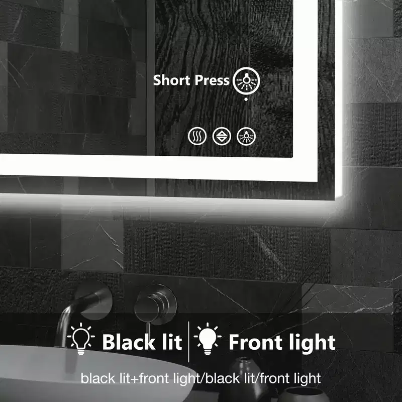 Bathroom Mirror Dual Light Source Three Lighting Modes