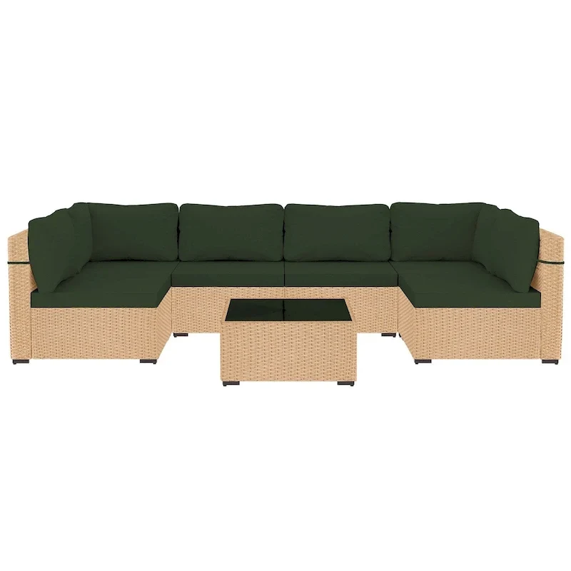 UPHA 7-Piece Wicker Outdoor Seating Group with Cushions