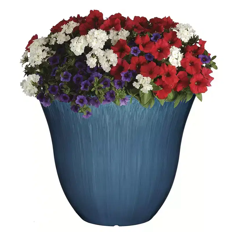 Classic Home and Garden Indoor/Outdoor Round Honeysuckle Resin Flower Pot Planter