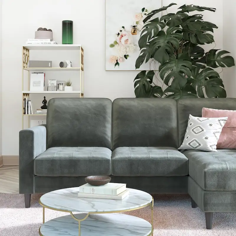 CosmoLiving by Cosmopolitan Strummer Reversible Sectional Sofa Couch