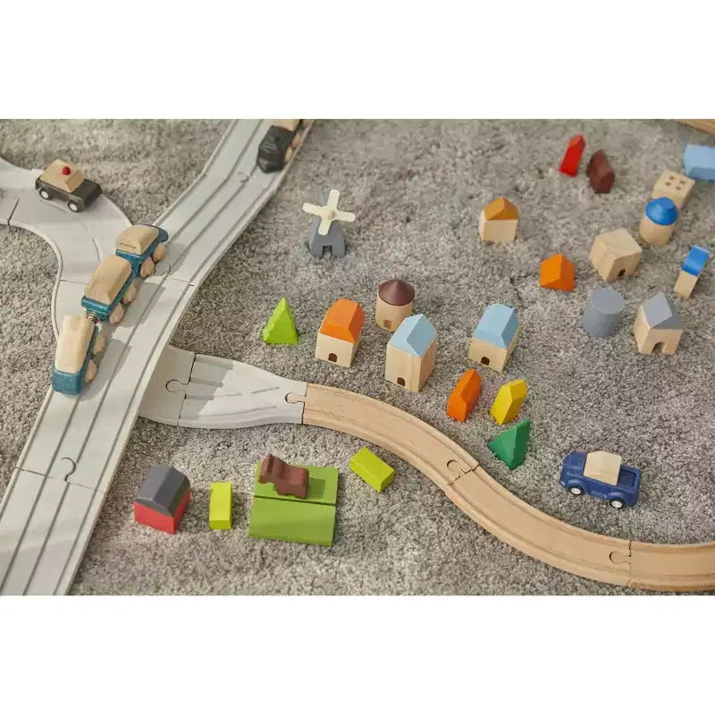 Plantoys| Rubber Road & Rail Adaptor Tracks