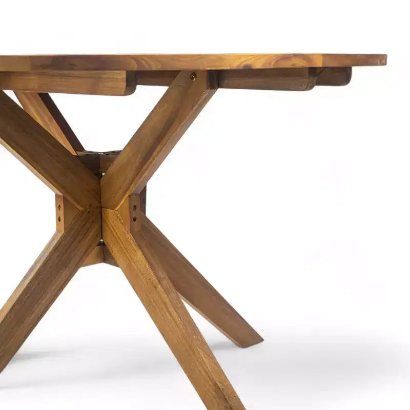 GDFStudio Brigitte Outdoor 5 Piece Rustic Acacia Wood Dining Set