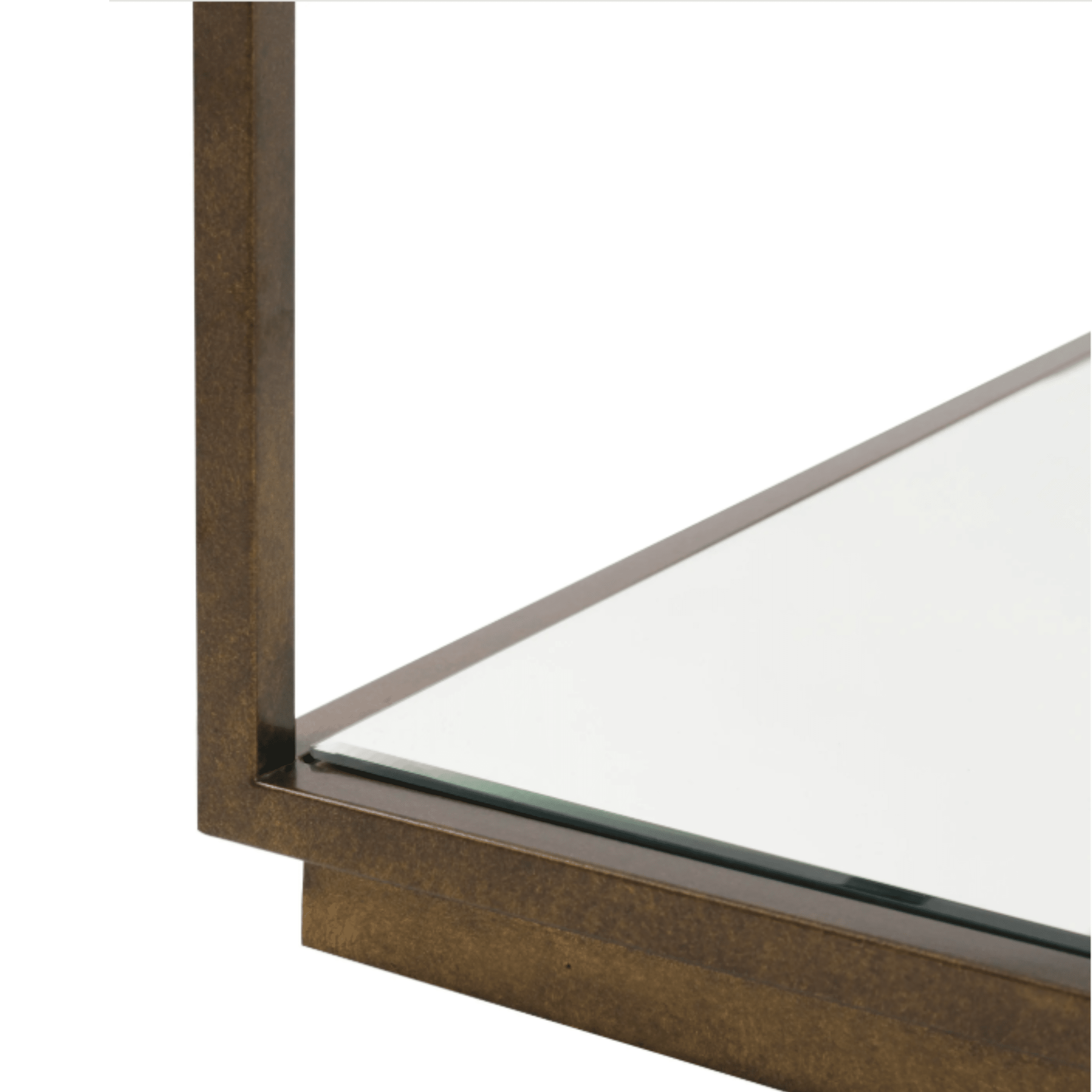 Bronze & Glass Coffee Table with Mirrored Shelf