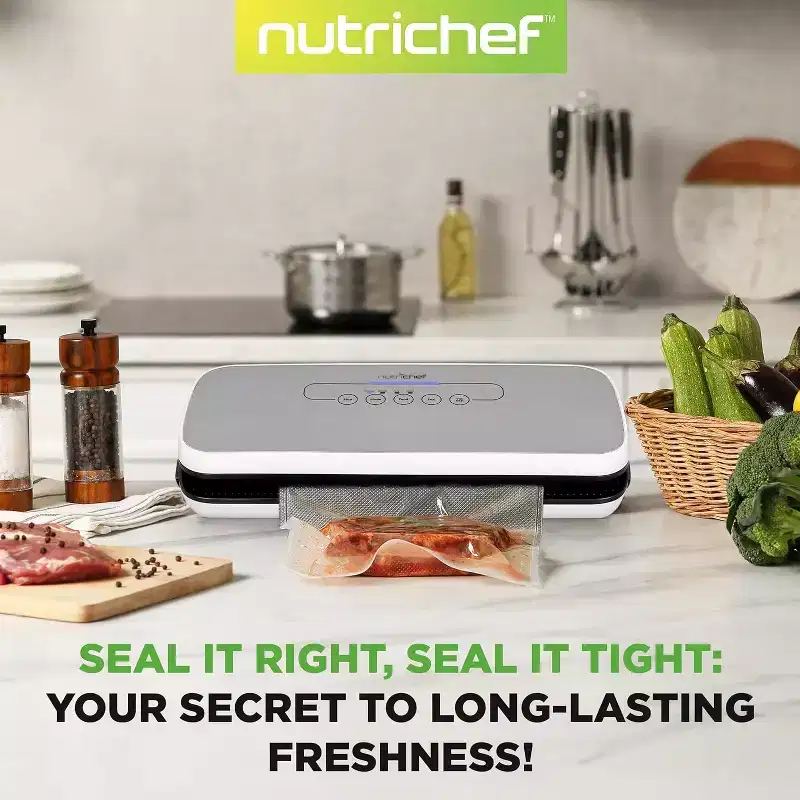 NutriChef Automatic Food Vacuum Sealer with Bottle Stopper