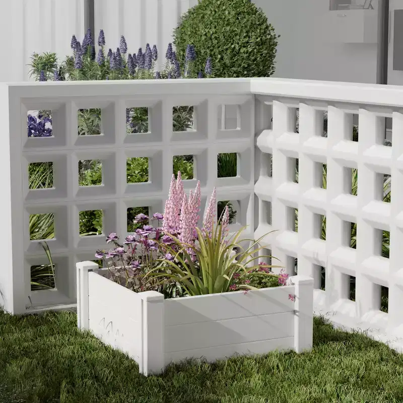 MAYERTY Raised Garden Bed PVC Raised Beds for Vegetables Outdoor Garden Raised Planter Box for Flowers
