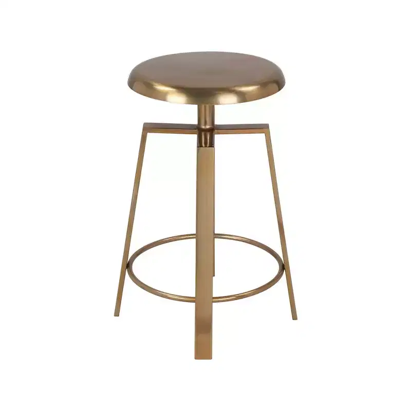 Gold Iron Adjustable Counter/Bar Stool