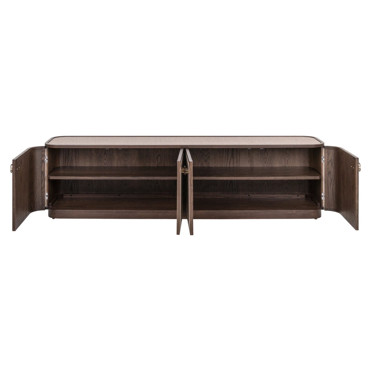 Linen & Dark Brown Oak 4 Door TV Unit