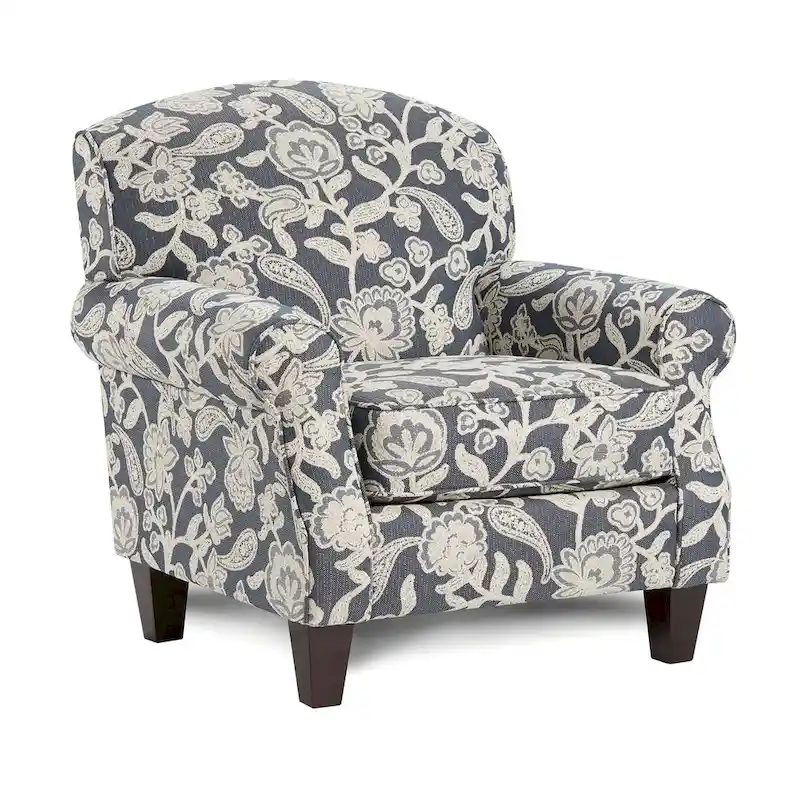 Transitional Chenille Floral Pattern Armchair