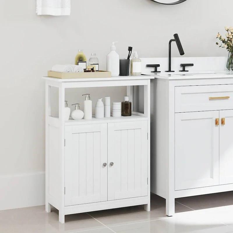 Bathroom Floor Cabinet Freestanding Storage Organizer with 2 - See Details