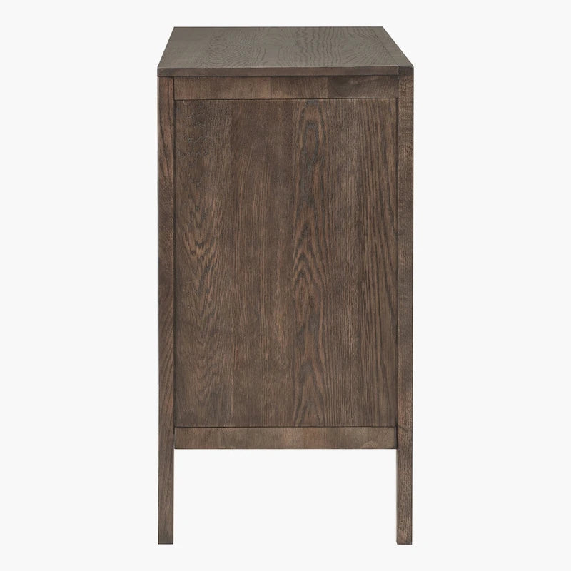 2-Door Wood Cabinet with Adjustable Shelf and Oak Legs