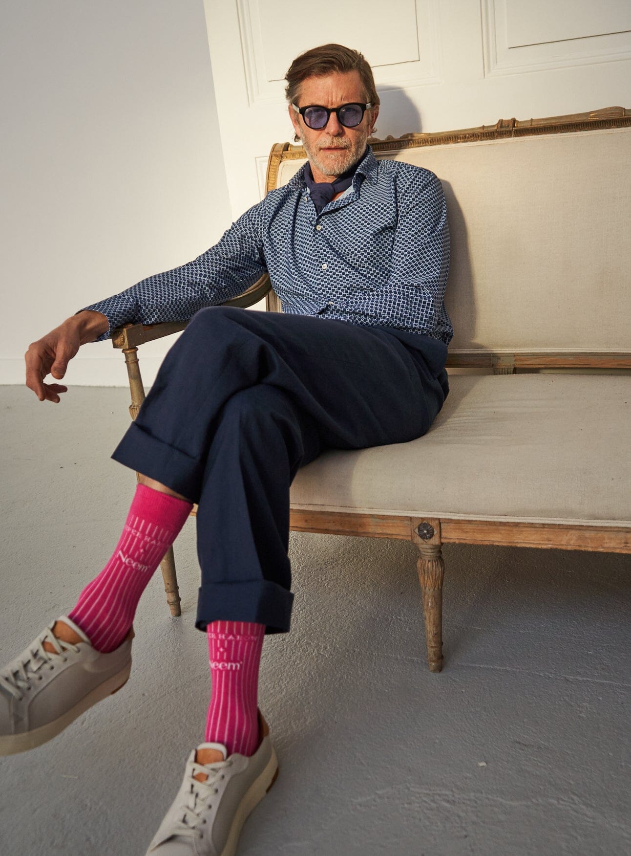 Recycled British Ribbed Cotton Bright Pink Men's Socks