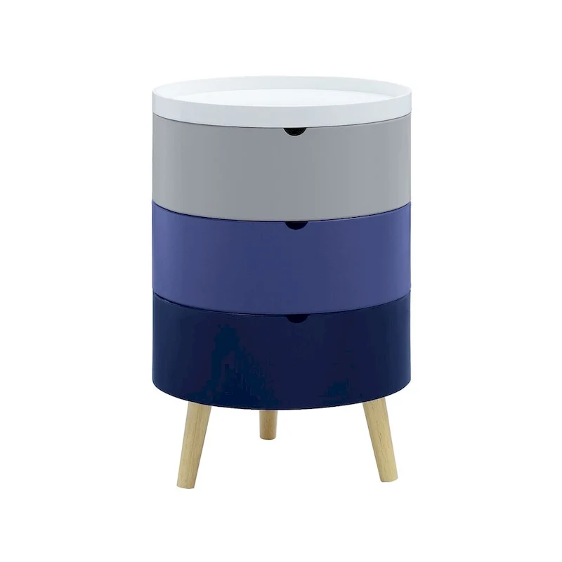 Tray Top End Table with 3 Hidden Storage Bins