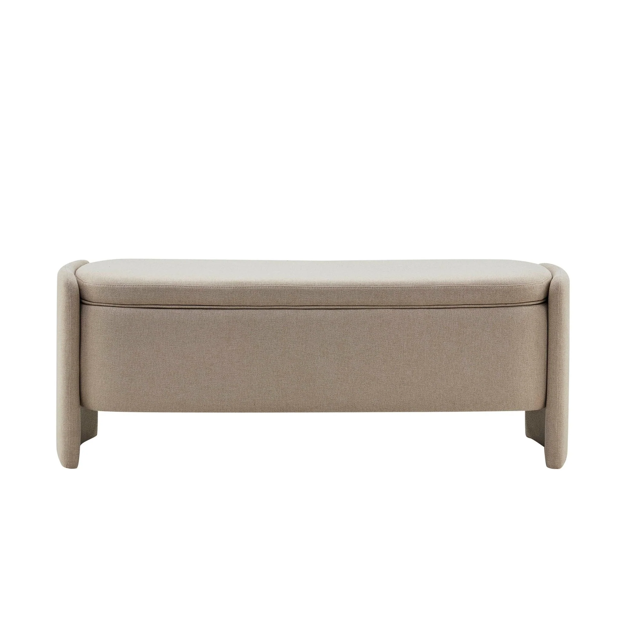 Curved Storage Bench - Oatmeal