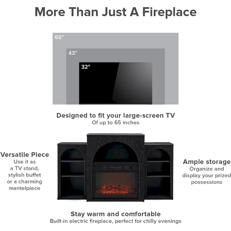 Mopio Blake Electric Fireplace Mantel TV Stand