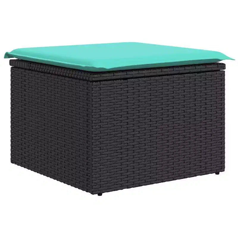 vidaXL Garden Sofa Set with Cushion 4 pcs Black Poly rattan