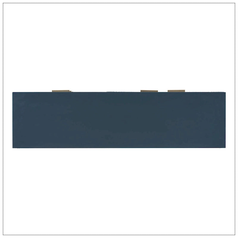 Wave-Pattern Sideboard – Navy Blue, MDF, Acacia Wood Legs, Aluminum Handles, 2 Doors & 3 Drawers