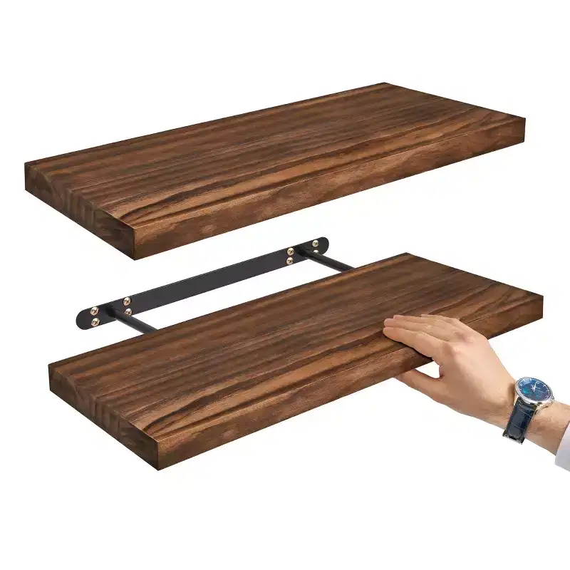 Sorbus 2 Pack 24 Solid Wood Floating Shelves - for Bathroom Decor, Books, Bedroom & Living Room