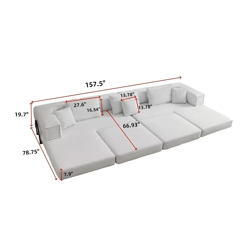 118.2 Oversized Upholstered Sectional Sofa, DIY Corduroy Sofa