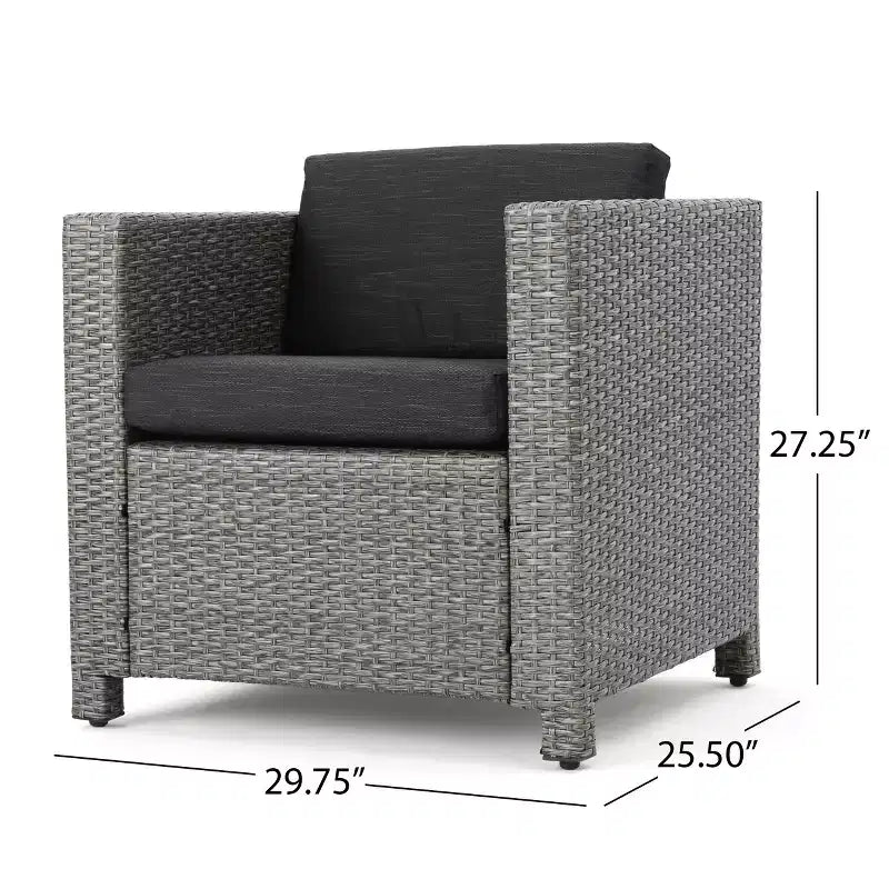 Christopher Knight Home Puerta Outdoor Wicker 4 Seater Chat Set with Cushions