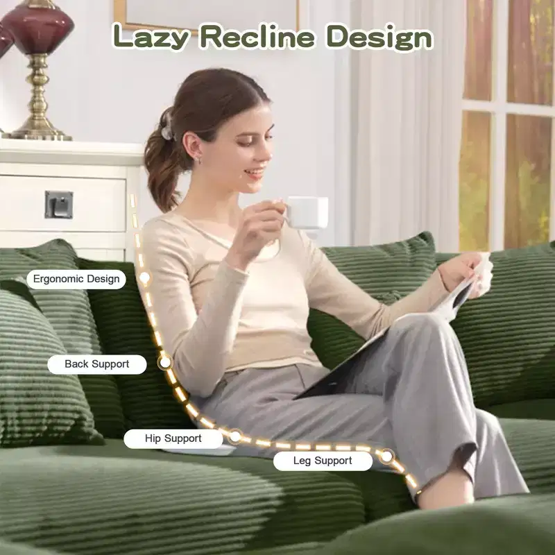 Oversized Cloud Modular Sectional Couch,Convertible Sectional Couches Deep Seat Extra-Wide Armrests