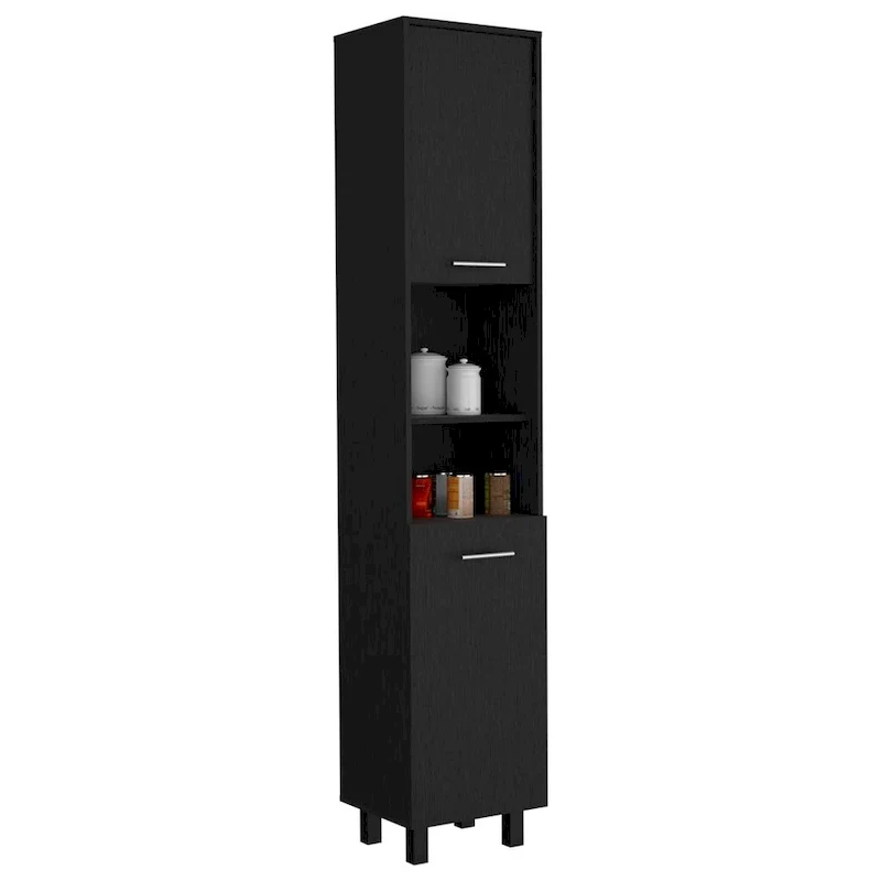 Pantry Cabinet with Three Interior Shelves, White Finish